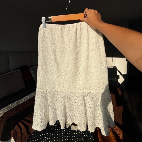 Another Story Trapeze MIDI Lace Trim Skirt - Picture 8 of 8